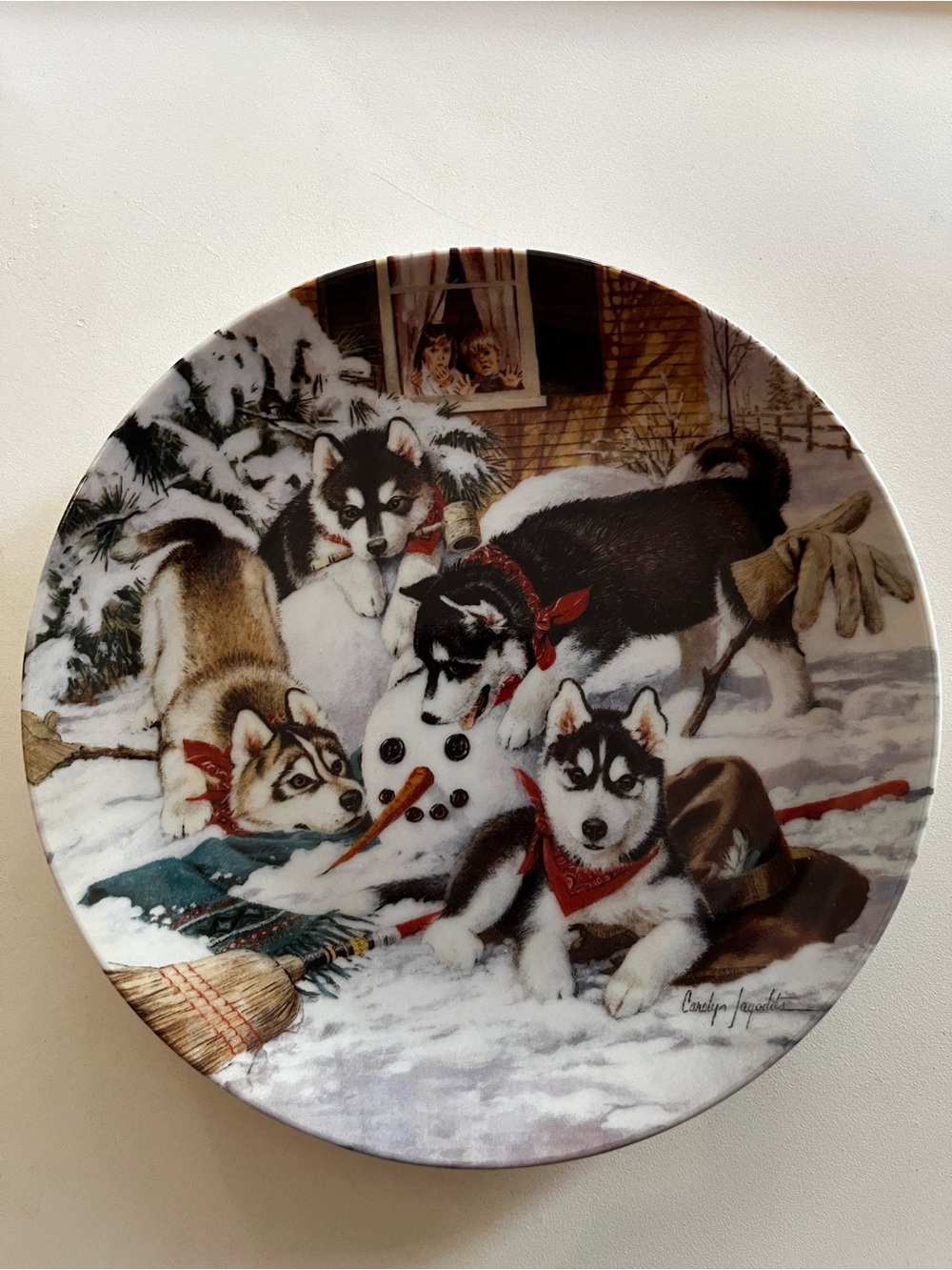 1994 Vintage Bradford Exchange  “Little Bandits” #5 Pupsicle - (Huskies)